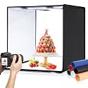 PULUZ Light Box Photography, 24x24 inch Large Photo Studio Light Box, Professional Dimmable Photo Booth with 120 LED Lights &amp; 6 Backdrops for Jewelry and Food Items Product Photography