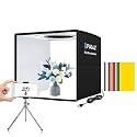 PULUZ Mini Photo Studio Light Box, 10"x10" Portable Folding Photography Lightbox with CRI >95 104pcs LED Light &amp; 6 Kinds Double-Sided Color Backgrounds for Small Products