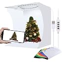 PULUZ Photo Studio Light Box, Portable Folding Photo Light Box with Ring Light and 6 Colors Backdrops,Light Box Photography for Small Size Products