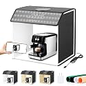 PULUZ Portable Light Box Photography, 16"x12"x16" Professional 3200-6500k Dimmable Photo Box with 320 LED Lights &amp; 4 Color PVC Backdrops for Jewelry and Small Item Product Photography