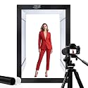 PULUZ Professional Large Photo Light Box Photography Studio, 47x31x78inch Large Lightbox Photo Video Continuous Lighting Softbox Shooting Tent Kit with 2 Colors PVC Backdrops