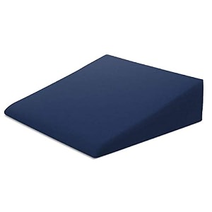 pum pum pu foam bed wedge pillow  reduce back pain snoring acid reflux amp respiratory problems  ideal for sleeping reading rest or elevation  breathable and washable covernavy blue