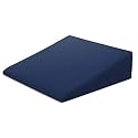 PUM PUM PU Foam Bed Wedge Pillow – Reduce Back Pain, Snoring, Acid Reflux &amp; Respiratory Problems – Ideal for Sleeping, Reading, Rest or Elevation – Breathable and Washable Cover,Navy Blue