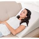 PumPum PU Foam Breathable and Washable Cover Bed Wedge Pillow (White)