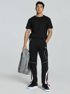 PUMA Colorblock Men Black Track Pants