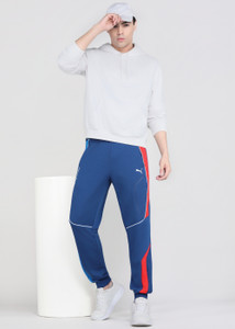 PUMA Colorblock Men Blue Track Pants