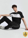 PUMA Colorblock Men Crew Neck Black T-Shirt