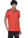 PUMA Mens Train Men Colorblock Polo Neck Cotton Blend (170 gsm) Red T-Shirt