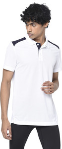 puma mens train men colorblock polo neck cotton blend 170 gsm white t-shirt