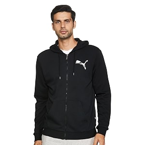 puma cotton blend men39s hooded neck jacket
