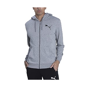 puma cotton blend men39s hooded neck jacket