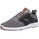 Puma Golf Men's Ignite Pwradapt Caged Golf Shoe, Quiet Shade Silver-Puma Black, 9 Wide US