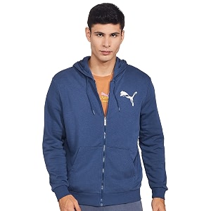 puma cotton blend men39s hooded neck jacket