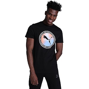 Puma Mens Graphic Print Slim Fit T-Shirt