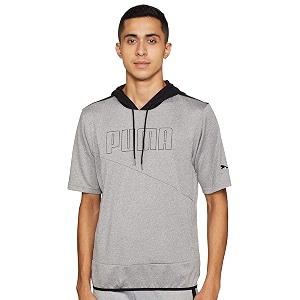 Puma Mens Train Lightweight SS Hoodie Grey