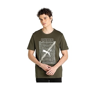 Puma Mens Solid Regular Fit T Shirt