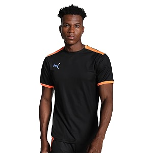 puma men39s teamliga football jersey  lightweight and sweat proof polyester sports crew neck training t-shirt for men  breathable athletic t-shirt for football amp sports