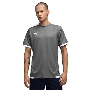 puma men39s teamliga football jersey  lightweight and sweat proof polyester sports crew neck training t-shirt for men  breathable athletic t-shirt for football amp sports