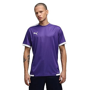 puma men39s teamliga football jersey  lightweight and sweat proof polyester sports crew neck training t-shirt for men  breathable athletic t-shirt for football amp sports