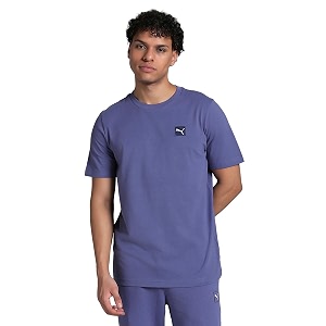 puma men cotton solid regular fit tees