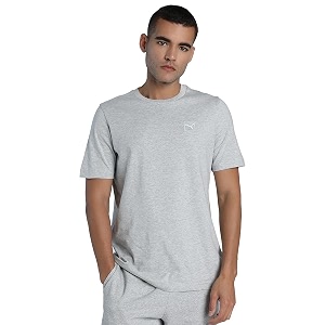 puma men cotton solid regular fit tees