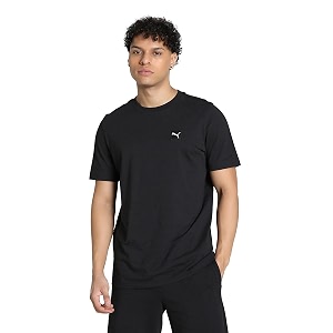 puma men cotton solid regular fit tees