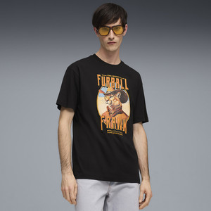 PUMA Men Printed Crew Neck Cotton Blend