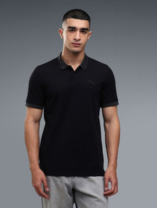 PUMA Men Solid Polo Neck Cotton Blend
