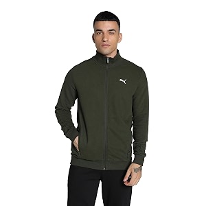 puma solid cotton regular fit mens casual jacket