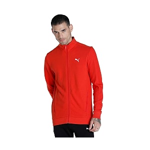puma solid cotton regular fit mens casual jacket