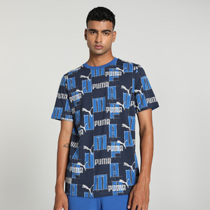 PUMA Printed Men Crew Neck Blue T-Shirt