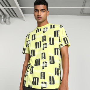 PUMA Men Printed Crew Neck Pure Cotton