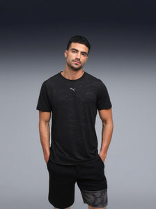 PUMA Printed Men Round Neck Black T-Shirt