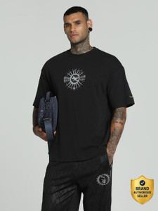 PUMA Printed Men Round Neck Black T-Shirt