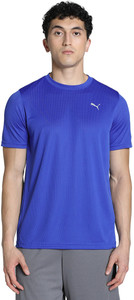 PUMA Printed Men Round Neck Blue T-Shirt