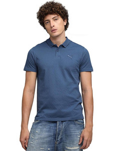 PUMA Self Design Men Polo Neck Blue