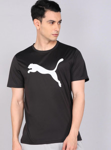 PUMA Solid Men Crew Neck Black T-Shirt