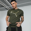 PUMA Solid Men Crew Neck Green T-Shirt