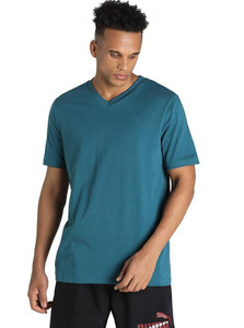 puma solid men round neck red t-shirt