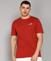 PUMA x1DER Design Core Tee II Men Solid Round Neck Cotton Blend Red T-Shirt
