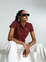 PUMA Solid Women Polo Neck Red T-Shirt