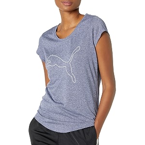 PUMA Womens Performance Tee Peacoat Heather Large