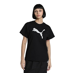 Puma Womens Solid Relaxed Fit T-Shirt