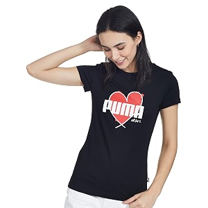 PUMA Womens Solid Regular Fit T-Shirt