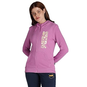 Puma Women Cotton Hooded Neck Sweatshirt