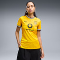 PUMA Women Printed Crew Neck Polyester Yellow