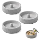 Pumice Stone Bird Bowl, Beak Grinding Feeder for Parrots & Small Birds, 3PC