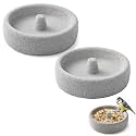 Pumice Stone Bird Bowl, Beak Grinding Feeder for Parrots & Small Birds, 2PC