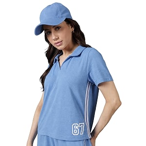 Pumpd Womens V-Neck Varsity T-Shirt - Regular