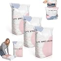 No‑Pump Vacuum Storage Bags, Cube Compression Vacuum Bags, 3 Pcs, Large